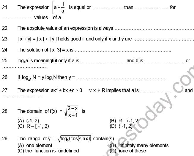 JEE Mathematics Relation And Functions MCQs Set B, Multiple Choice ...